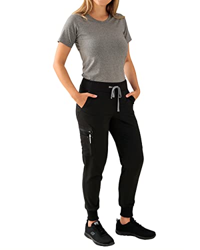 CLINIC DRESS Hose I kaere I Damen-Schlupfhose Pflegehose Arbeitskleidung I Bündchen Stretch Kurzgröße I Industriewäsche geeignet | bis 75 Grad waschbar | schwarz XXL von CLINIC DRESS