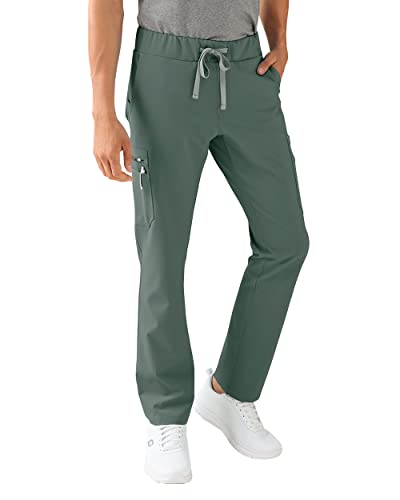 CLINIC DRESS Hose I kaere I Herren-Schlupfhose Pflegehose Arbeitskleidung I Gerades Bein Stretch I Industriewäsche geeignet | bis 75 Grad waschbar | dunkelgrün XXL von CLINIC DRESS