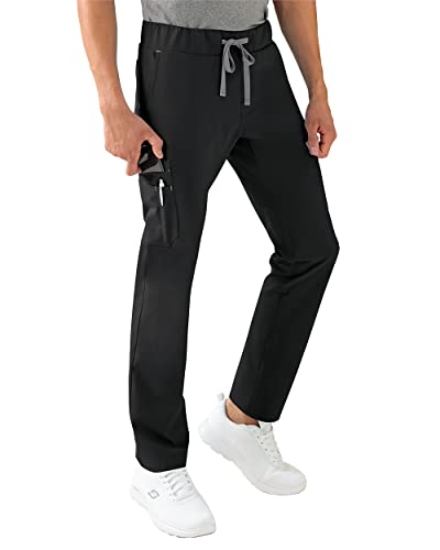 CLINIC DRESS Hose I kaere I Herren-Schlupfhose Pflegehose Arbeitskleidung I Gerades Bein Stretch I Industriewäsche geeignet | bis 75 Grad waschbar | schwarz L von CLINIC DRESS