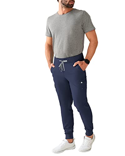 CLINIC DRESS Hose I kaere I Herren-Schlupfhose Pflegehose I Bündchen Stretch Bunt Kurzgröße I Industriewäsche geeignet | bis 75 Grad waschbar | Navy XXL von CLINIC DRESS