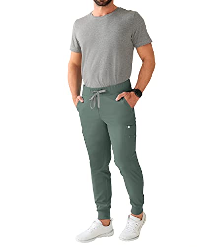 CLINIC DRESS Hose I kaere I Herren-Schlupfhose Pflegehose I Bündchen Stretch Bunt Kurzgröße I Industriewäsche geeignet | bis 75 Grad waschbar | dunkelgrün S von CLINIC DRESS