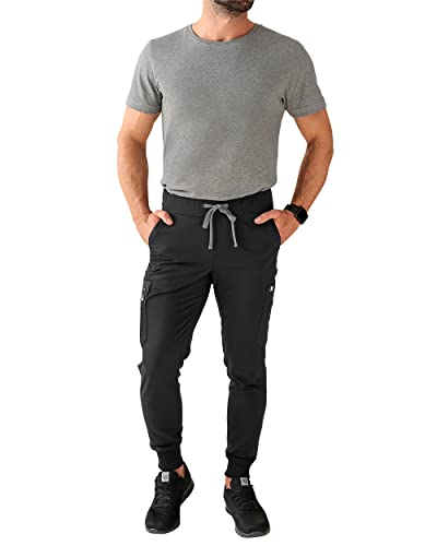 CLINIC DRESS Hose I kaere I Herren-Schlupfhose Pflegehose I Bündchen Stretch Bunt Kurzgröße I Industriewäsche geeignet | bis 75 Grad waschbar | schwarz M von CLINIC DRESS