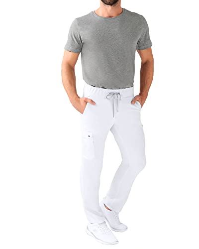 CLINIC DRESS Hose I kaere I Herren-Schlupfhose Pflegehose I Gerades Bein Stretch Kurzgröße I Industriewäsche geeignet | bis 75 Grad waschbar | weiß L von CLINIC DRESS
