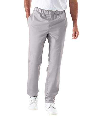 CLINIC DRESS Hose für Damen und Herren in der Pflege Rundumgummibund und Kordeldurchzug in der Taille 2 seitliche Eingrifftaschen 60° grau L von CLINIC DRESS