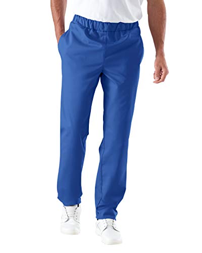 CLINIC DRESS Hose für Damen und Herren in der Pflege Rundumgummibund und Kordeldurchzug in der Taille 2 seitliche Eingrifftaschen 60° königsblau L von CLINIC DRESS