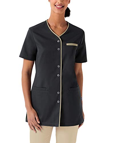 CLINIC DRESS Kasack Damen-Kasack 1/2 Arm V-Ausschnitt mit Brusttasche und 2 Seitentaschen 60 Grad waschbar anthrazit/Bisquit 50 von CLINIC DRESS
