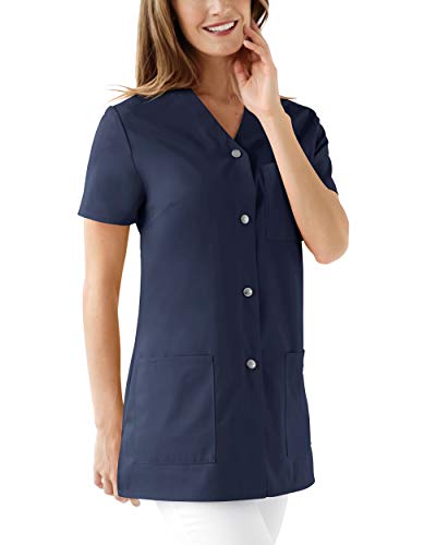 CLINIC DRESS Kasack Damen V-Ausschnitt Seitenschlitze 60° Navy 34 von CLINIC DRESS