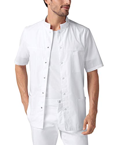 CLINIC DRESS Kasack Kasack Herren für Krankenpflege und Altenpflege 49% Baumwolle 60 Grad Wäsche weiß, 48 von CLINIC DRESS