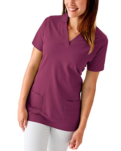 CLINIC DRESS Longshirt Damen Shirt mit 60% Baumwolle Berry 46/48 von CLINIC DRESS