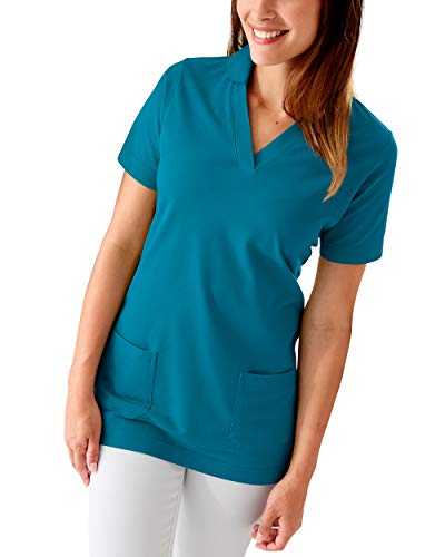 CLINIC DRESS Longshirt Damen Shirt mit 60% Baumwolle Petrol 46/48 von CLINIC DRESS