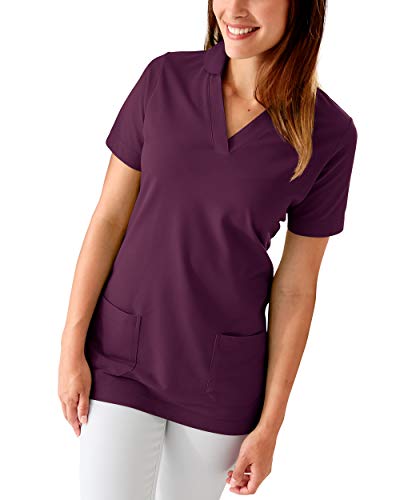 CLINIC DRESS Longshirt Damen Shirt mit 60% Baumwolle Pflaume 42/44 von CLINIC DRESS