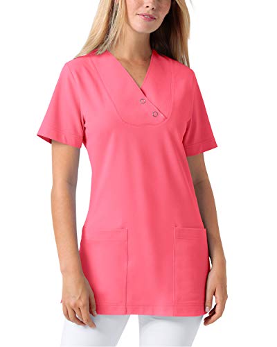 CLINIC DRESS Longshirt Damen V-Ausschnitt 60% Baumwolle Lipstick L von CLINIC DRESS