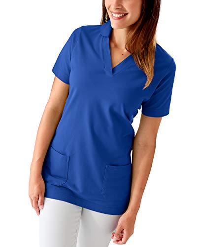 CLINIC DRESS Longshirt Damen Shirt mit 60% Baumwolle königsblau 54/56 von CLINIC DRESS