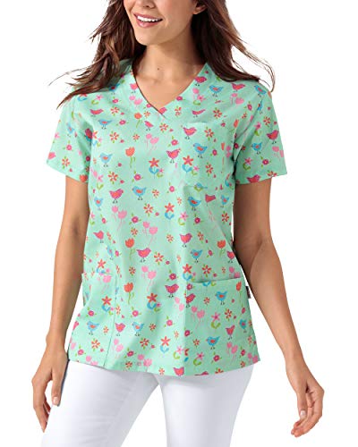 CLINIC DRESS Schlupfkasack Damen-Kasack 1/2 Arm All-Over-Print Schlupfhemd 60 Grad Wäsche Opal/bunt 38 von CLINIC DRESS