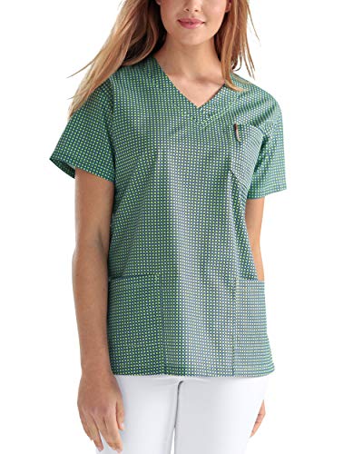 CLINIC DRESS Schlupfkasack Damen-Kasack 1/2 Arm All-Over-Print Schlupfhemd 60 Grad Wäsche apfelgrün/Navy 50 CLINIC DRESS Schlupfkasack Damen-Kasack 1/2 Arm All-Over-Print Schlupfhemd 60 Grad Wäsche apfelgrün/Navy 50 von CLINIC DRESS
