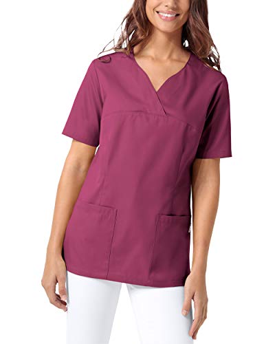 CLINIC DRESS Schlupfkasack Damen Kasack für die Pflege 1/2 Arm Regular Fit Länge ca. 70 cm 50% Baumwolle 95 Grad Wäsche Berry XXL von CLINIC DRESS