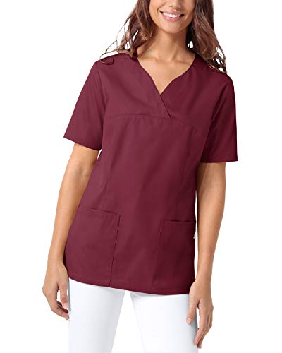 CLINIC DRESS Schlupfkasack Damen Kasack für die Pflege 1/2 Arm Regular Fit Länge ca. 70 cm 50% Baumwolle 95 Grad Wäsche Bordeaux M von CLINIC DRESS