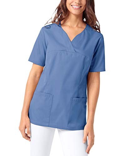 CLINIC DRESS Schlupfkasack Damen Kasack für die Pflege 1/2 Arm Regular Fit Länge ca. 70 cm 50% Baumwolle 95 Grad Wäsche Petrolblau 3XL von CLINIC DRESS