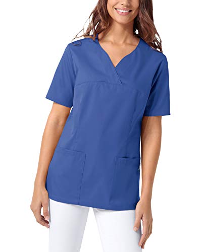 CLINIC DRESS Schlupfkasack Damen Kasack für die Pflege 1/2 Arm Regular Fit Länge ca. 70 cm 50% Baumwolle 95 Grad Wäsche königsblau 3XL von CLINIC DRESS