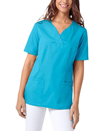 CLINIC DRESS Schlupfkasack Damen Kasack für die Pflege 1/2 Arm Regular Fit Länge ca. 70 cm 50% Baumwolle 95 Grad Wäsche türkis M von CLINIC DRESS