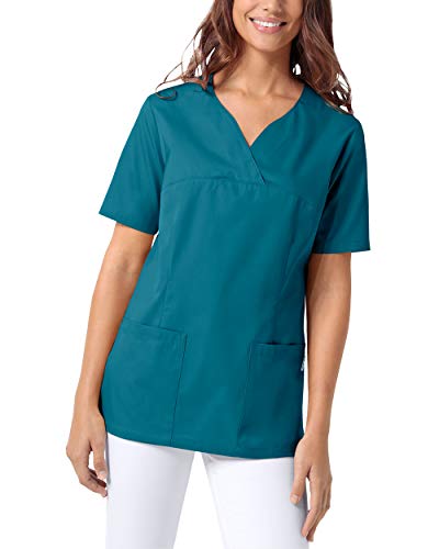 CLINIC DRESS Schlupfkasack Damen Kasack für die Pflege 1/2 Arm Regular Fit Länge ca. 70 cm 50% Baumwolle 95 Grad Wäsche Petrol, XL von CLINIC DRESS