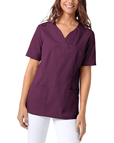 CLINIC DRESS Schlupfkasack Damen Kasack für die Pflege 1/2 Arm Regular Fit Länge ca. 70 cm 50% Baumwolle 95 Grad Wäsche Pflaume XXL von CLINIC DRESS