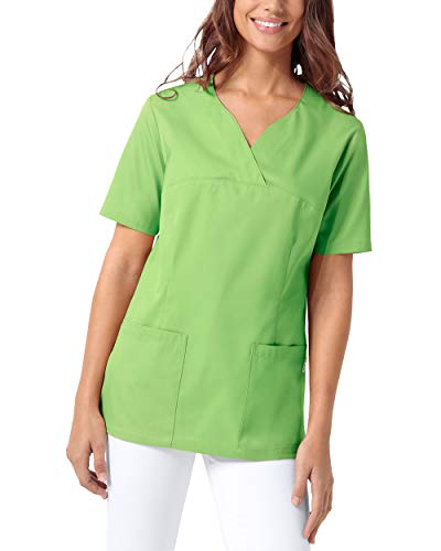 CLINIC DRESS Schlupfkasack Damen Kasack für die Pflege 1/2 Arm Regular Fit Länge ca. 70 cm 50% Baumwolle 95 Grad Wäsche apfelgrün, XL von CLINIC DRESS