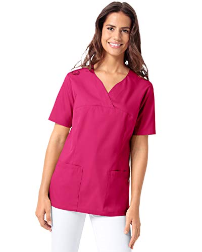 CLINIC DRESS Schlupfkasack Damen Kasack für die Pflege 1/2 Arm Regular Fit Länge ca. 70 cm 50% Baumwolle 95 Grad Wäsche pink S von CLINIC DRESS
