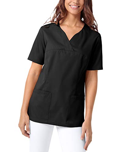CLINIC DRESS Schlupfkasack Damen Kasack für die Pflege 1/2 Arm Regular Fit Länge ca. 70 cm 50% Baumwolle 95 Grad Wäsche schwarz, 3XL von CLINIC DRESS