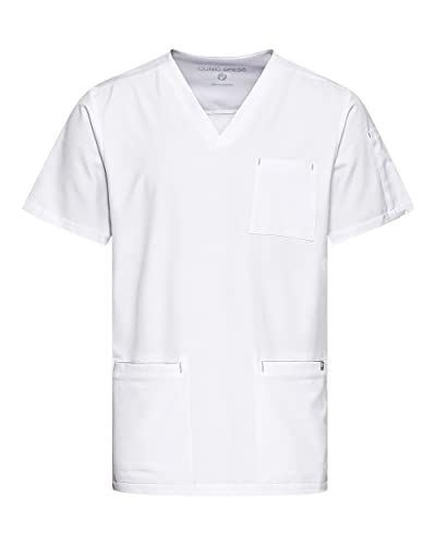 CLINIC DRESS Schlupfkasack I kaere I Herren-Kasack Pflege Arbeitskleidung I V-Ausschnitt Kurzarm Bunt I Industriewäsche geeignet | bis 75 Grad waschbar weiß XL von CLINIC DRESS