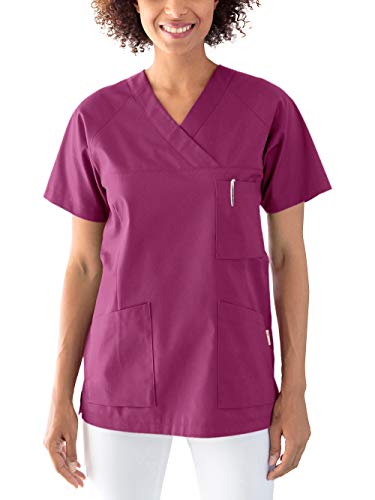 CLINIC DRESS Schlupfkasack Kasack Damen für Krankenpflege und Altenpflege 50% Baumwolle 95 Grad Wäsche Berry, 3XL von CLINIC DRESS