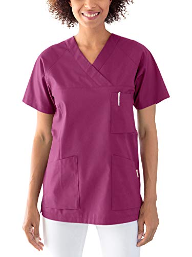 CLINIC DRESS Schlupfkasack Kasack Damen für Krankenpflege und Altenpflege 50% Baumwolle 95 Grad Wäsche Berry M von CLINIC DRESS