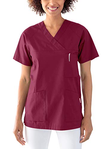 CLINIC DRESS Schlupfkasack Kasack Damen für Krankenpflege und Altenpflege 50% Baumwolle 95 Grad Wäsche Bordeaux M von CLINIC DRESS