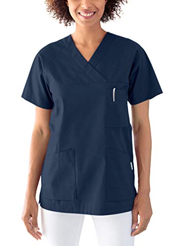 CLINIC DRESS Schlupfkasack Kasack Damen für Krankenpflege und Altenpflege 50% Baumwolle 95 Grad Wäsche Navy 4XL von CLINIC DRESS