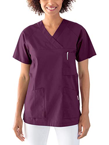 CLINIC DRESS Schlupfkasack Kasack Damen für Krankenpflege und Altenpflege 50% Baumwolle 95 Grad Wäsche Pflaume 4XL von CLINIC DRESS