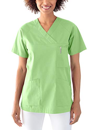 CLINIC DRESS Schlupfkasack Kasack Damen für Krankenpflege und Altenpflege 50% Baumwolle 95 Grad Wäsche apfelgrün, S von CLINIC DRESS