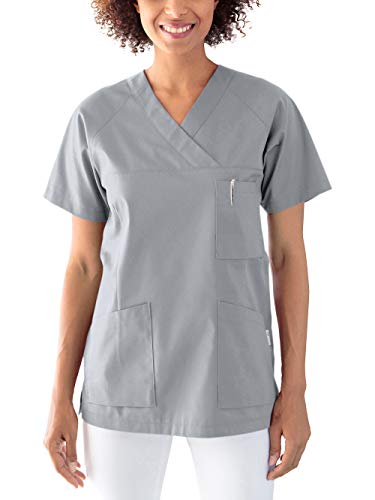 CLINIC DRESS Schlupfkasack Kasack Damen für Krankenpflege und Altenpflege 50% Baumwolle 95 Grad Wäsche grau M von CLINIC DRESS