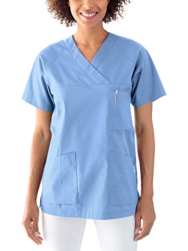 CLINIC DRESS Schlupfkasack Kasack Damen für Krankenpflege und Altenpflege 50% Baumwolle 95 Grad Wäsche himmelblau 3XL von CLINIC DRESS