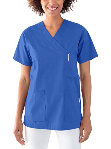 CLINIC DRESS Schlupfkasack Kasack Damen für Krankenpflege und Altenpflege 50% Baumwolle 95 Grad Wäsche königsblau 4XL von CLINIC DRESS