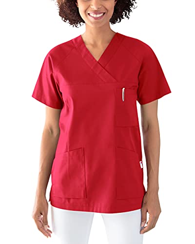 CLINIC DRESS Schlupfkasack Kasack Damen für Krankenpflege und Altenpflege 50% Baumwolle 95 Grad Wäsche rot L von CLINIC DRESS