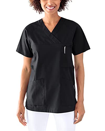 CLINIC DRESS Schlupfkasack Kasack Damen für Krankenpflege und Altenpflege 50% Baumwolle 95 Grad Wäsche schwarz M von CLINIC DRESS