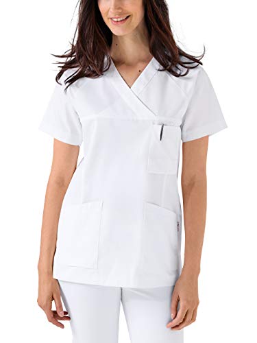 CLINIC DRESS Schlupfkasack Kasack Damen für Krankenpflege und Altenpflege 50% Baumwolle 95 Grad Wäsche weiß, 5XL von CLINIC DRESS