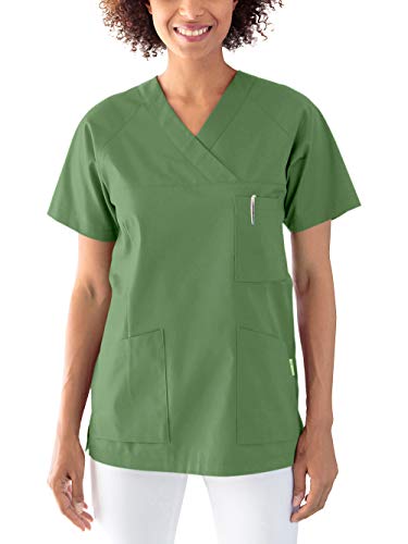 CLINIC DRESS Schlupfkasack Kasack Damen für Krankenpflege und Altenpflege 50% Baumwolle 95 Grad Wäsche wiesengrün 4XL von CLINIC DRESS