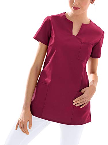 CLINIC DRESS Schlupfkasack Kasack Damen für Krankenpflege und Altenpflege 95 Grad Wäsche Bordeaux S von CLINIC DRESS