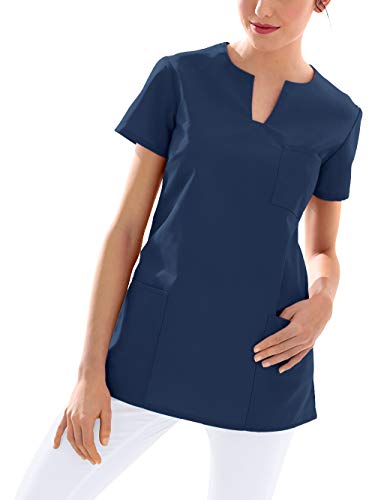 CLINIC DRESS Schlupfkasack Kasack Damen für Krankenpflege und Altenpflege 95 Grad Wäsche Navy, S von CLINIC DRESS