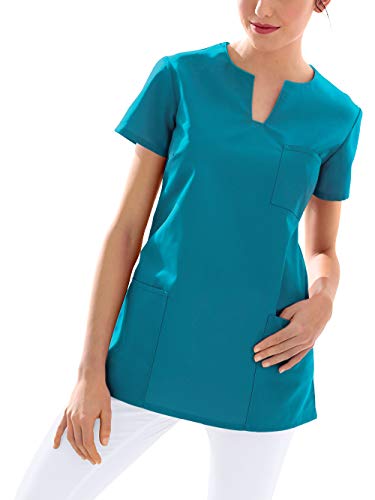 CLINIC DRESS Schlupfkasack Kasack Damen für Krankenpflege und Altenpflege 95 Grad Wäsche Petrol M von CLINIC DRESS