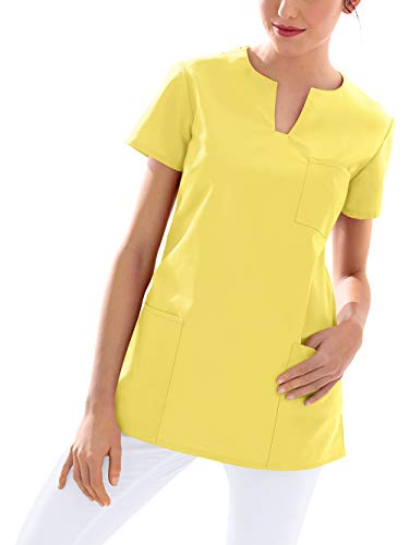 CLINIC DRESS Schlupfkasack Kasack Damen für Krankenpflege und Altenpflege 95 Grad Wäsche gelb M von CLINIC DRESS