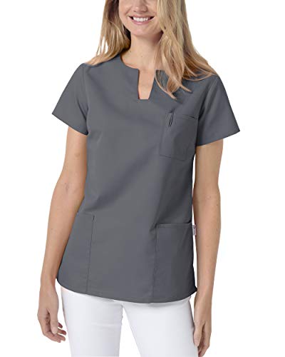 CLINIC DRESS Schlupfkasack Kasack Damen für Krankenpflege und Altenpflege 95 Grad Wäsche steingrau XL von CLINIC DRESS