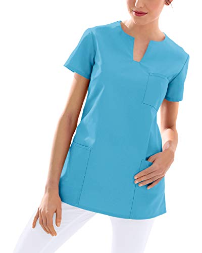 CLINIC DRESS Schlupfkasack Kasack Damen für Krankenpflege und Altenpflege 95 Grad Wäsche türkis, XS von CLINIC DRESS