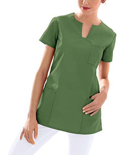 CLINIC DRESS Schlupfkasack Kasack Damen für Krankenpflege und Altenpflege 95 Grad Wäsche wiesengrün S von CLINIC DRESS